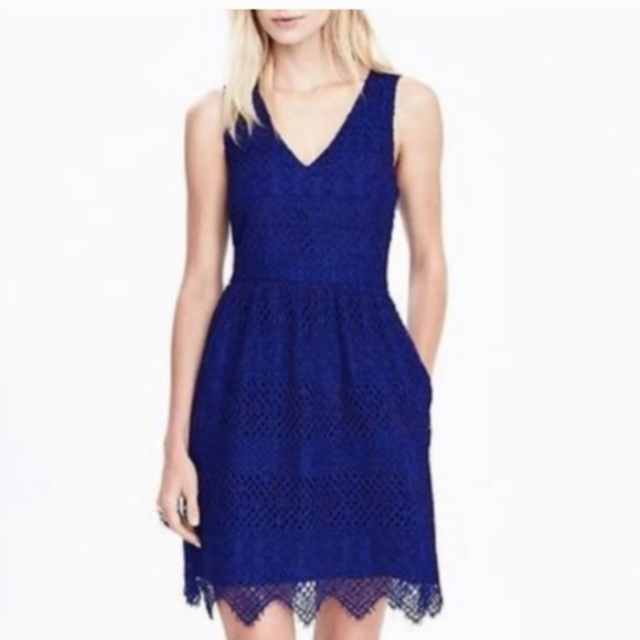Banana Republic Dresses & Skirts - ⭐️Banana Republic Cobalt Blue Lace Cocktail Dress Sz 8